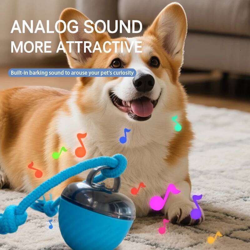 Smart Dog Electronic Interactive Pet Toy Ball Rope USB 3 Modes Automatic Moving Bouncing for Puppy Chew Products