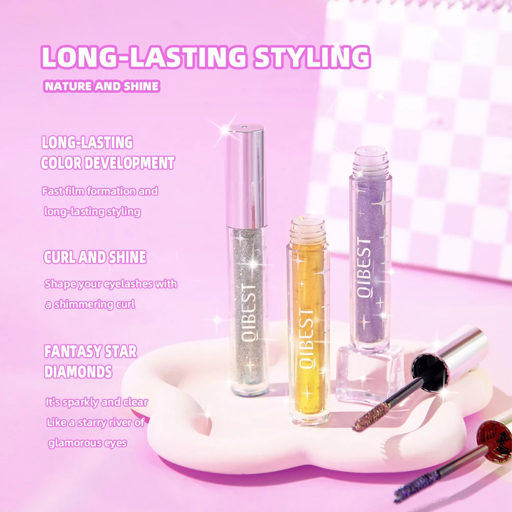 1 PC Diamond Mascara Shining Galaxy Sequins Sweat Proof Glitter Eyelashes Quick Dry Lasting Curling Thick Shimmer Makeup 260316