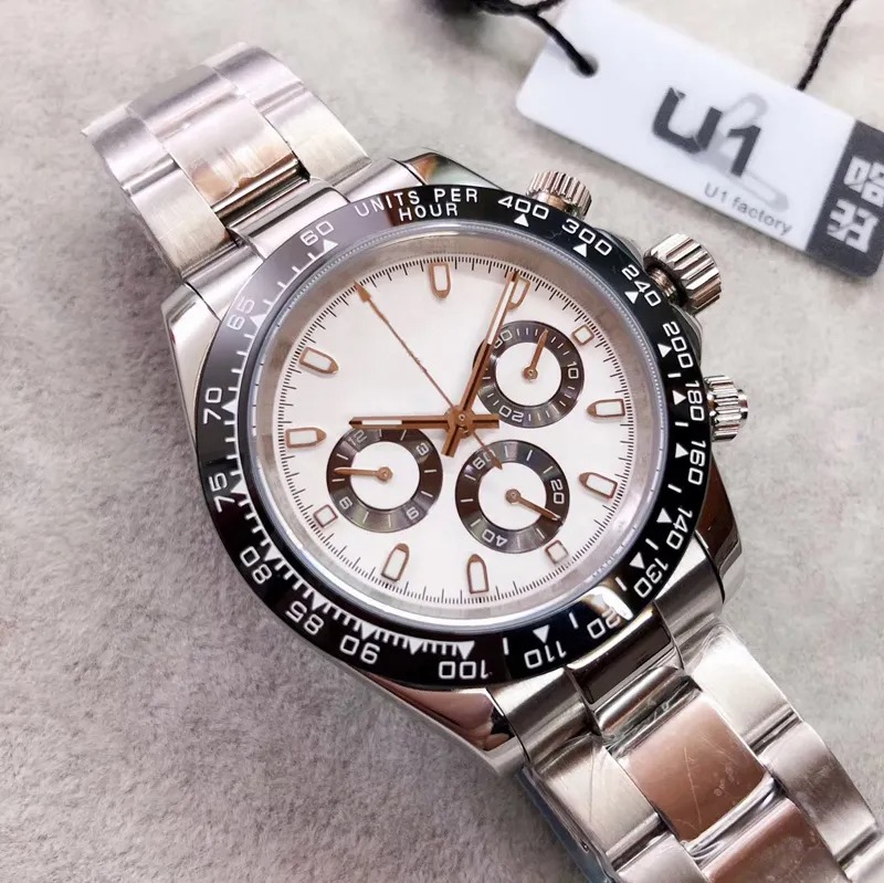 U1 ST9 Clasp top Mens Watch 3836 Automatic Mechanical Ceramic Bezel Spphire Glass Stainless Steel Solid Clasp Men Watches Male Wristwatch