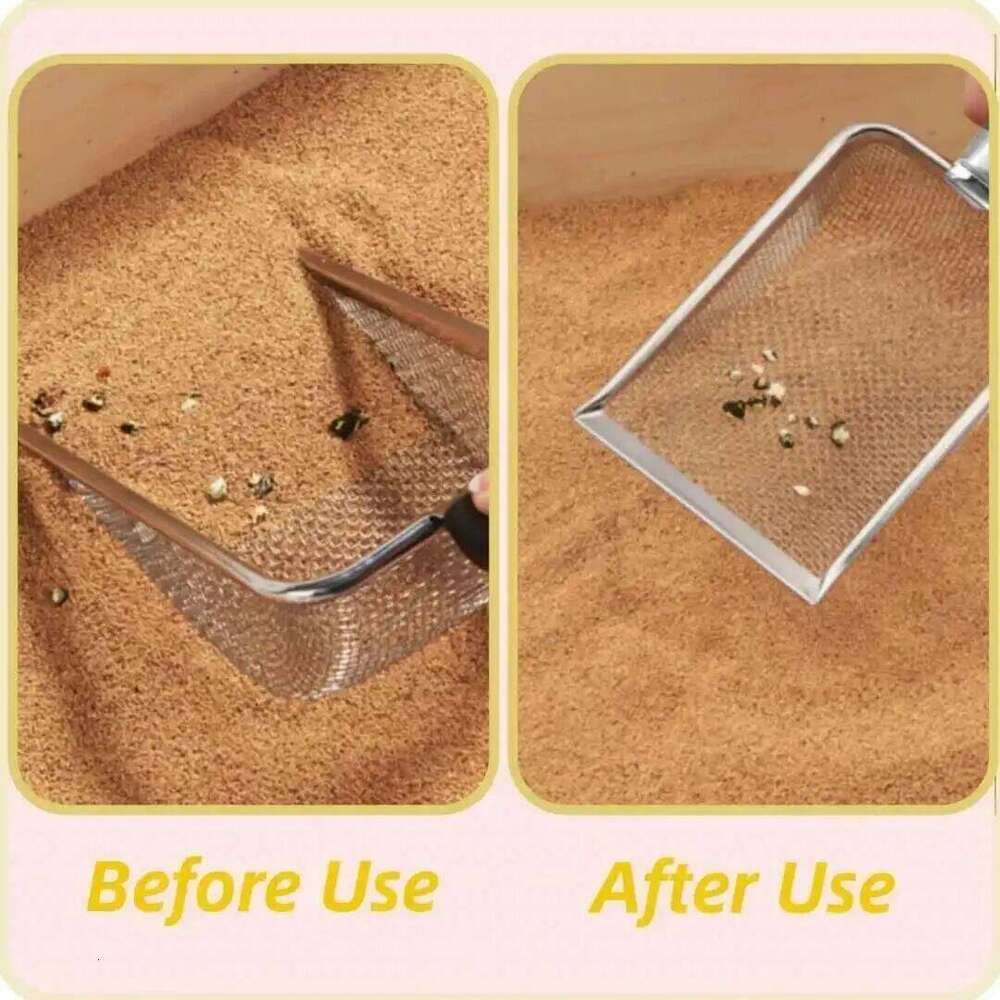 Stainless Steel Litter Scoop Durable Easy Clean Removal Ergonomic Handle Cat Manure Shovel Rust-Resistant Pet Cleaning Tool