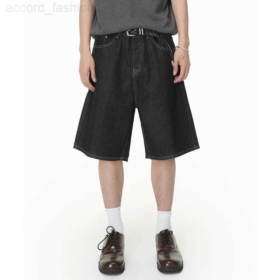 Men Denim Shorts Summer Loose Wide Leg Jeans Shorts Streetwear Harajuku Hip Hop Shorts Unisex H260330