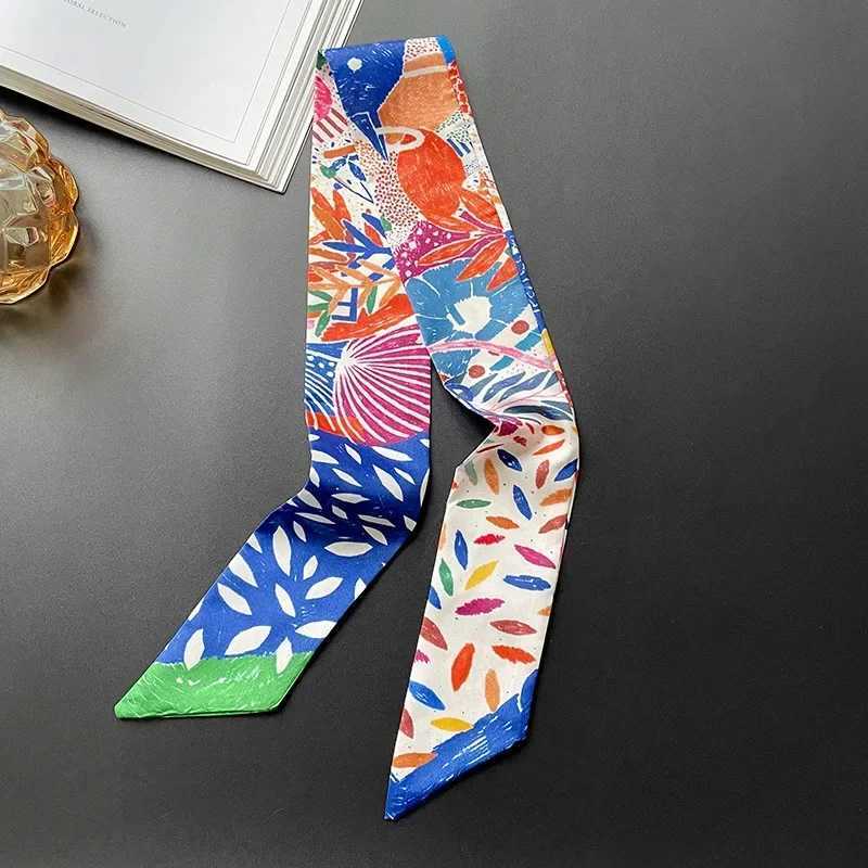 Green Long Strip Small Silk Scarf Fem Thin Strip Streamer Tied Hair Tied Bag Decorative Souvenir Ribbon Luxury X260328