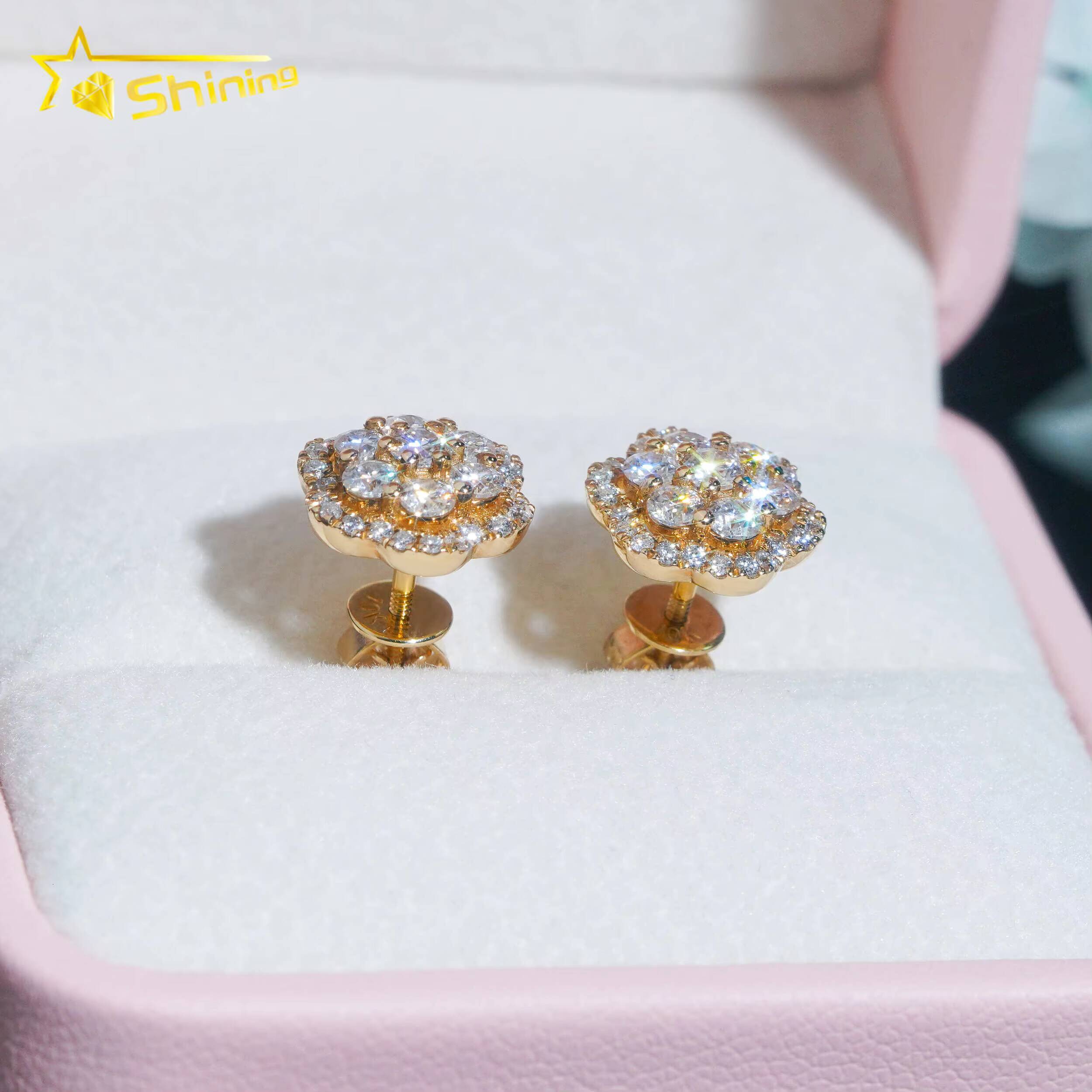Ready to Ship 10K Solid Gold GRA Moissanite Stud Earrings Moissanite Gold Jewelry