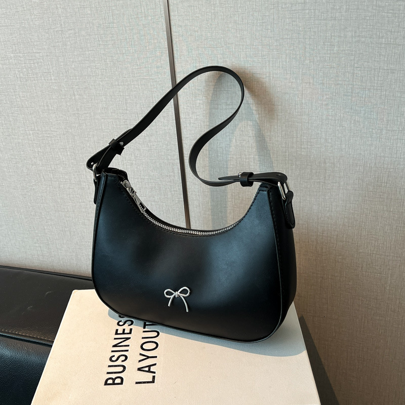 Free Shipping High Value Bow Decor Hobo Bag for Women Cute Mini Shoulder Bag Casual Crossbody Handbag with 4 Colors
