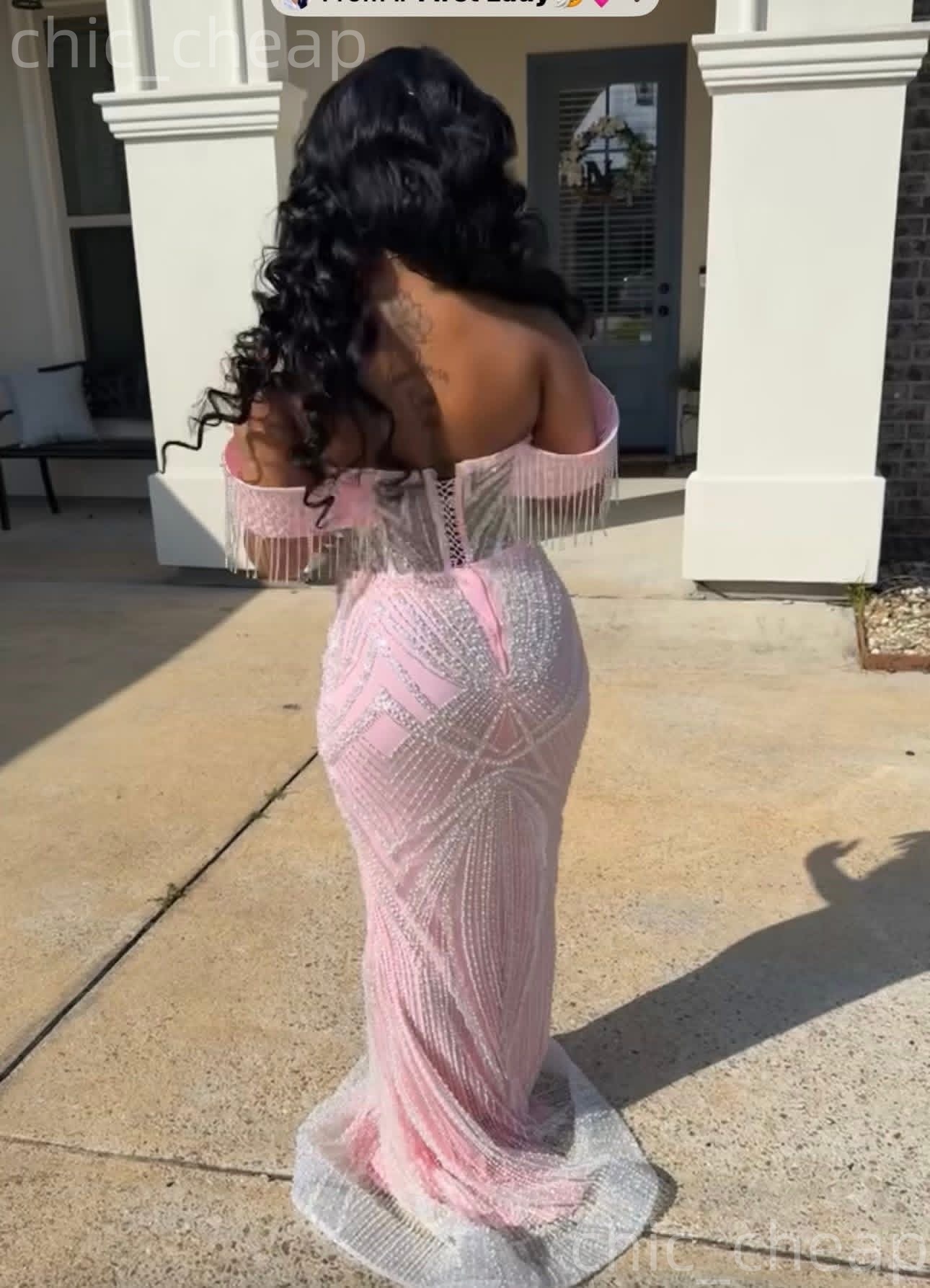 2k26 Pearl Pink Prom Dress 2026 Mermaid Beaded Pearls Sequined Vintage Evening Dress Sequined Birthday Formal Women Pageant Dinner Party Gowns Dresses