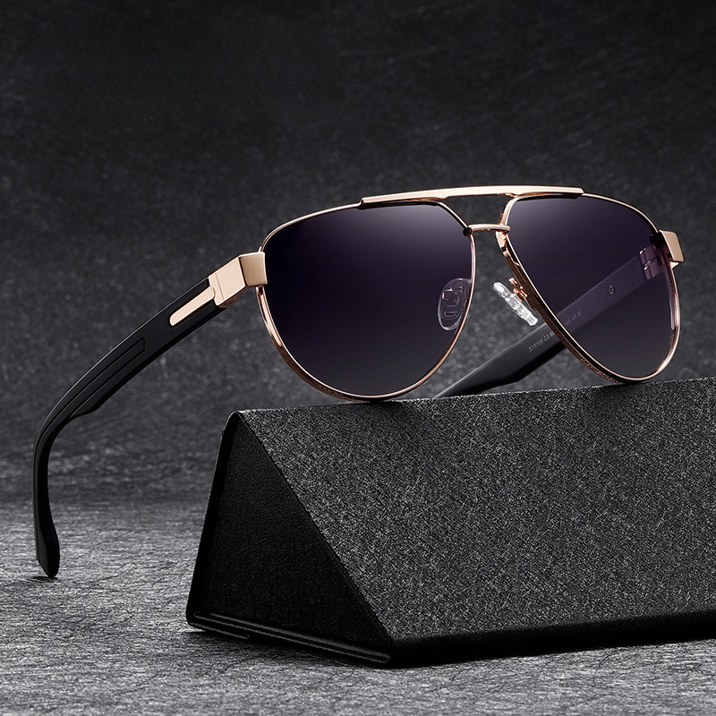 2026 Fashion Metal Polarized Designer Sunglasses Luxury Brand Accessories Classic Men's Sunscreen Double Bridge Driving Outdoor Cycling Sunglasse