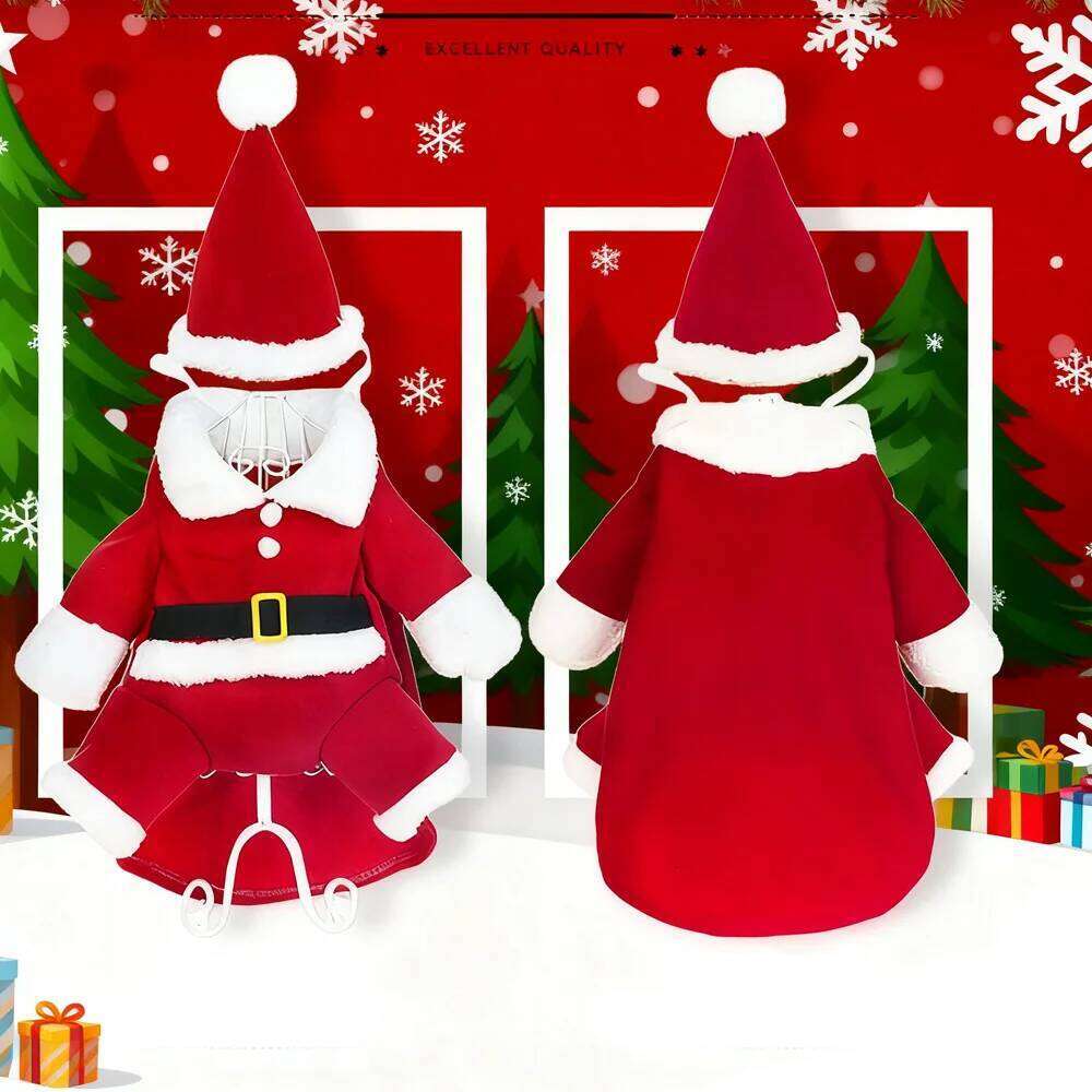 Christmas Dog Santa Claus Outfits For Small Medium Dogs Funny Cosplay Costume Cat Clothing Dressed Up Yorkshire Pug Pet Clothes