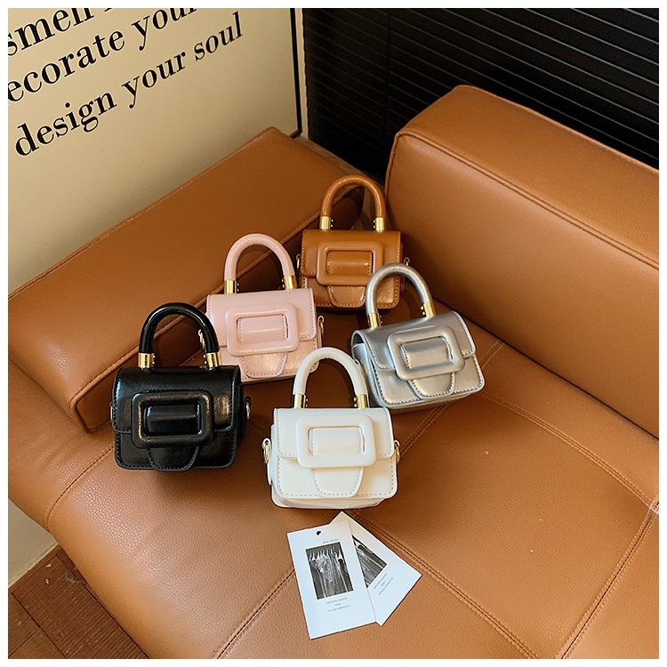 Free Shipping High Value Mini Glossy Handbag for Women Cute Small Crossbody Bag with Top Handle Versatile Little Purse in Multiple Colors