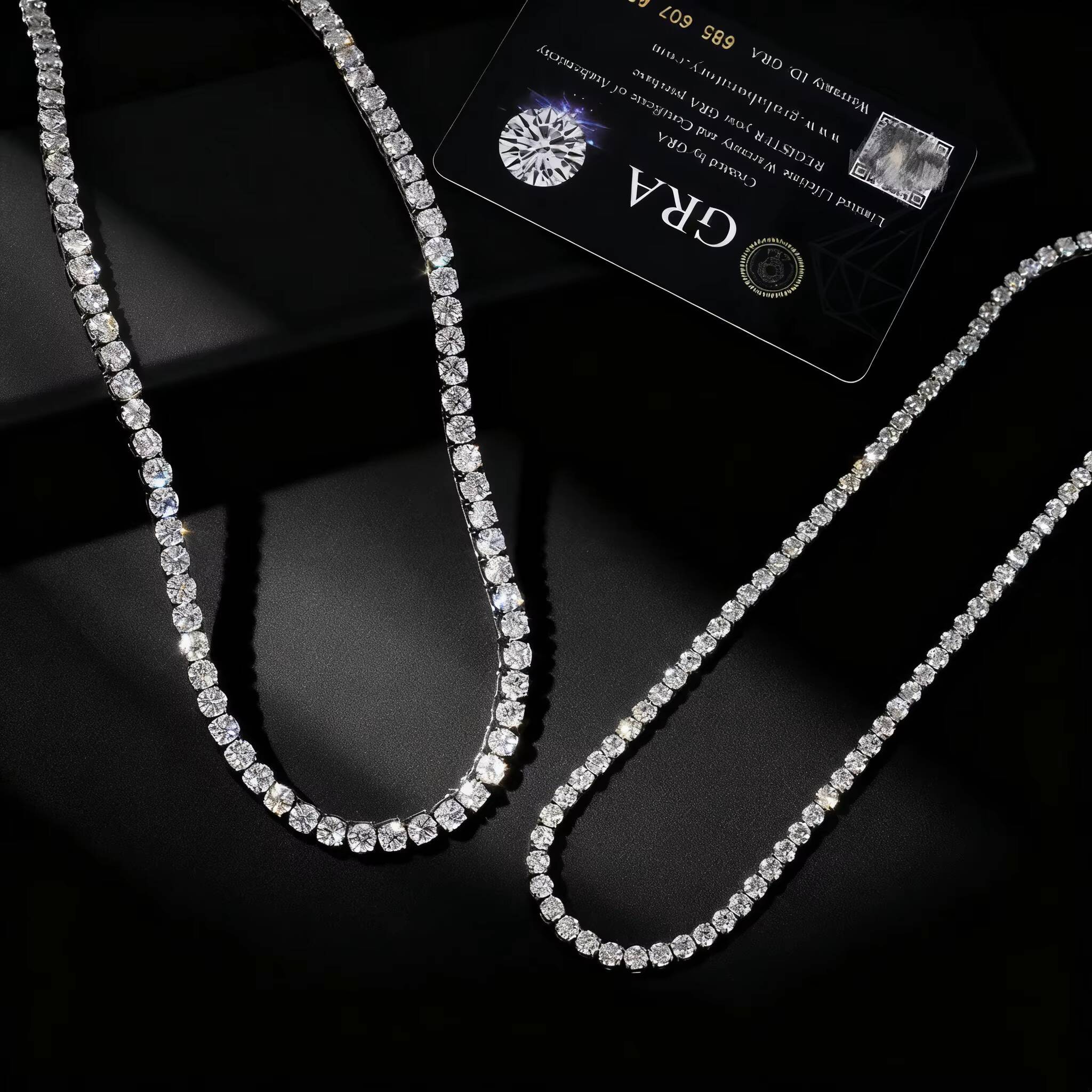 4mm - 5mm Moissanite Tennis Necklace 16 - 24 Inches Diamond Necklace Hip Hop Fine Jewelry Perfect Gift for Unisex