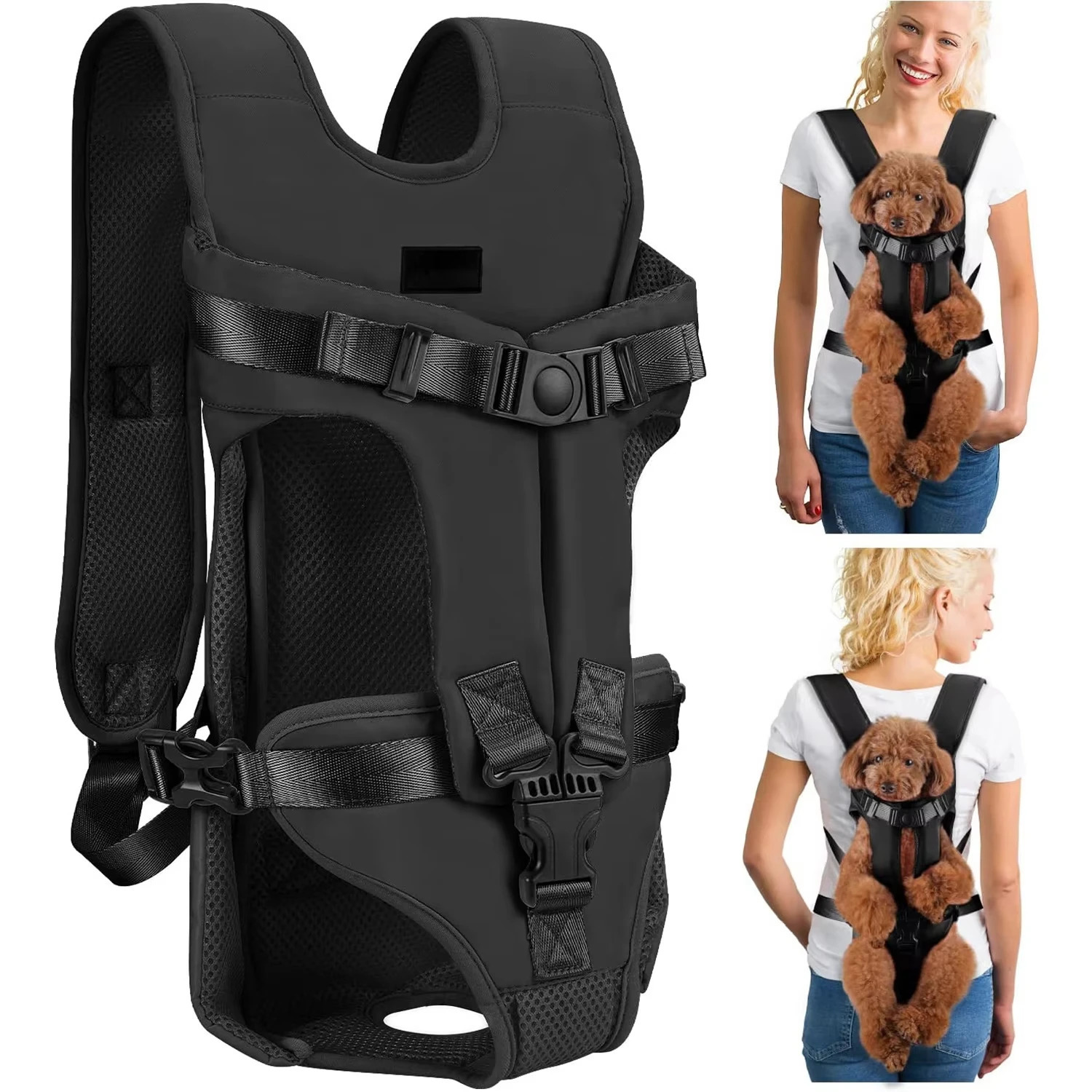 Dogs Backpack Thickened Sponge Pet Front Dog Backpacks Outdoor Portable Adjustable Hands Free Dog Backpack 260316