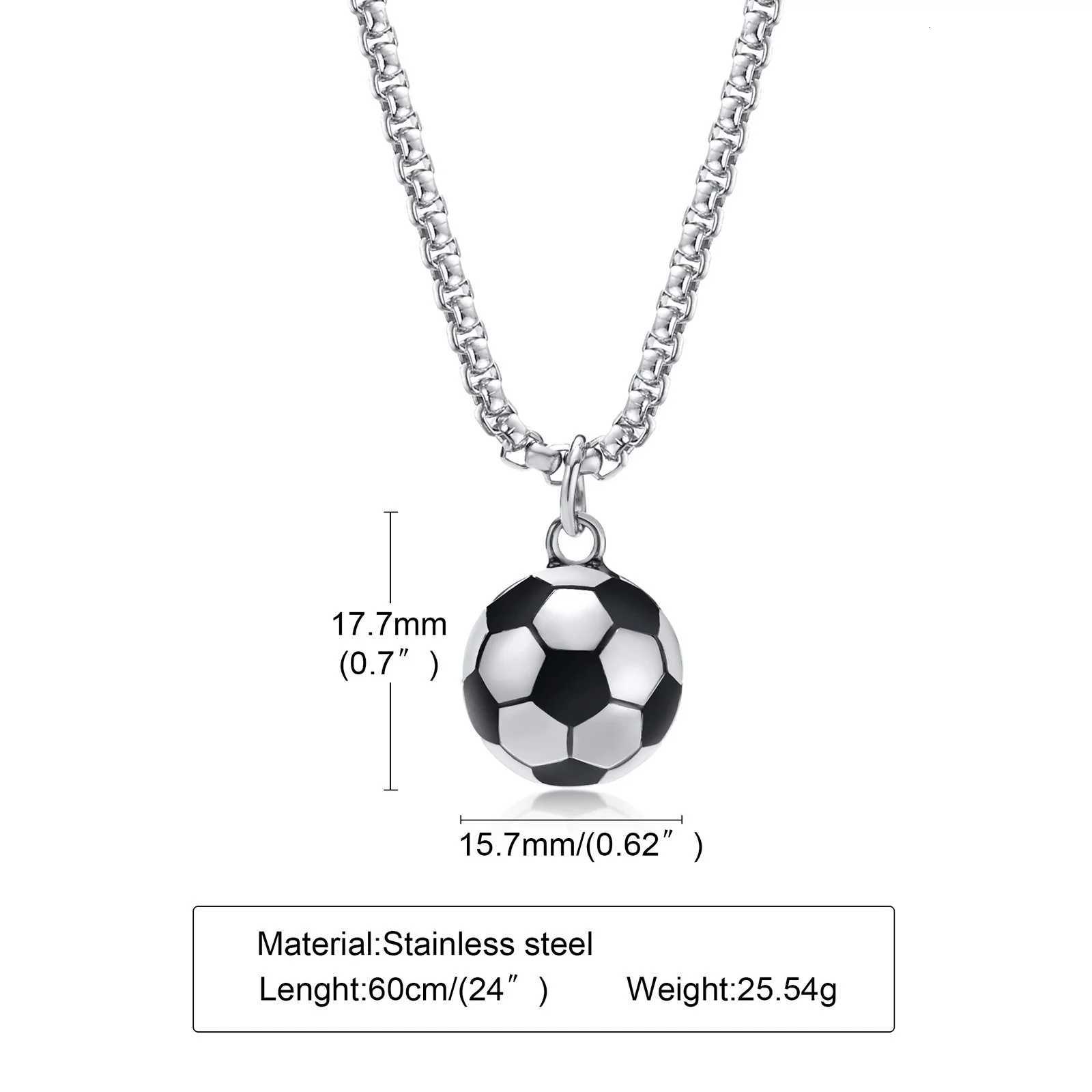 Stainless Steel 3D Football Necklaces for Mens BoysSolid Ball Stainless Steel Pendant NecklacesWorld Cup Football Fan Gifts Z260330