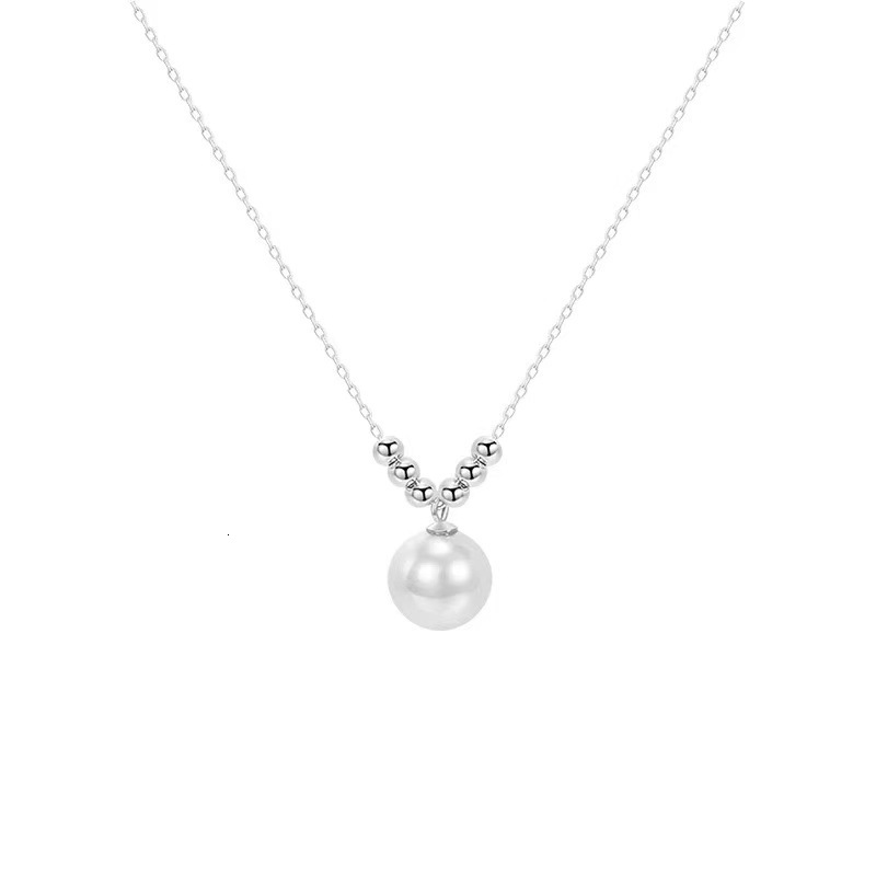 Designer luxury 2026 New Single Pearl Necklace for Women, S925 Sterling Silver, Light Luxury, High-End Clavicle Chain, Niche Design Necklace