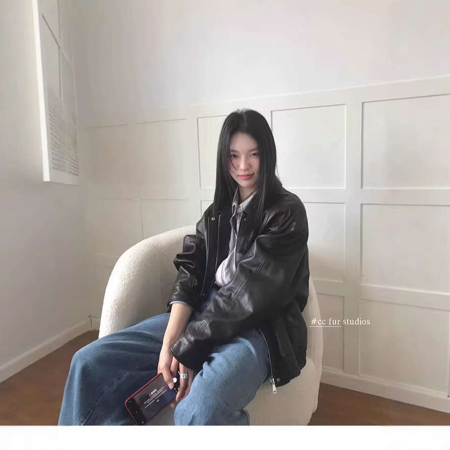 Spring 2026 New Haining Sheepskin Genuine Leather Motorcycle Jacket Short Coat Qipao Hanfu Silk