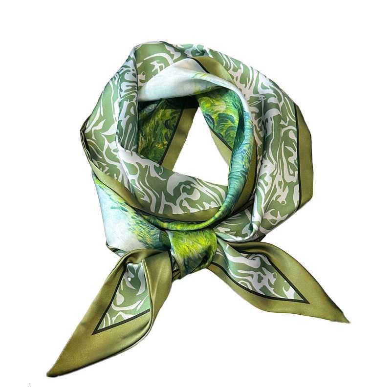 Green Woman Skinny Silk Scarf 147x14cm Long Hair Strip Silk Ribbon Small Neck Scarves Bag Handle Ribbon Kerchief Ladies Tie Z260330