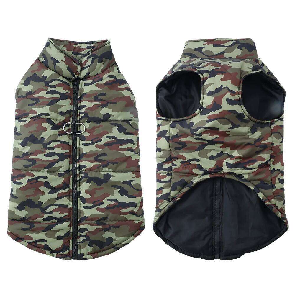 Autumn Winter Dog Jacket Coat for Small Big Dogs Cats Windproof Puppy Camouflage Print Clothes Golden Retriever Pug Pet Clothing