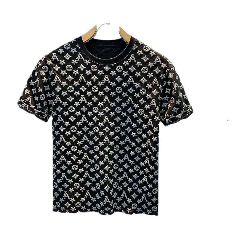 Summer New Trendy Round Neck Pullover Short T-Shirt Korean Style Brand Print Loose Casual Half Sleeve Tee for Men