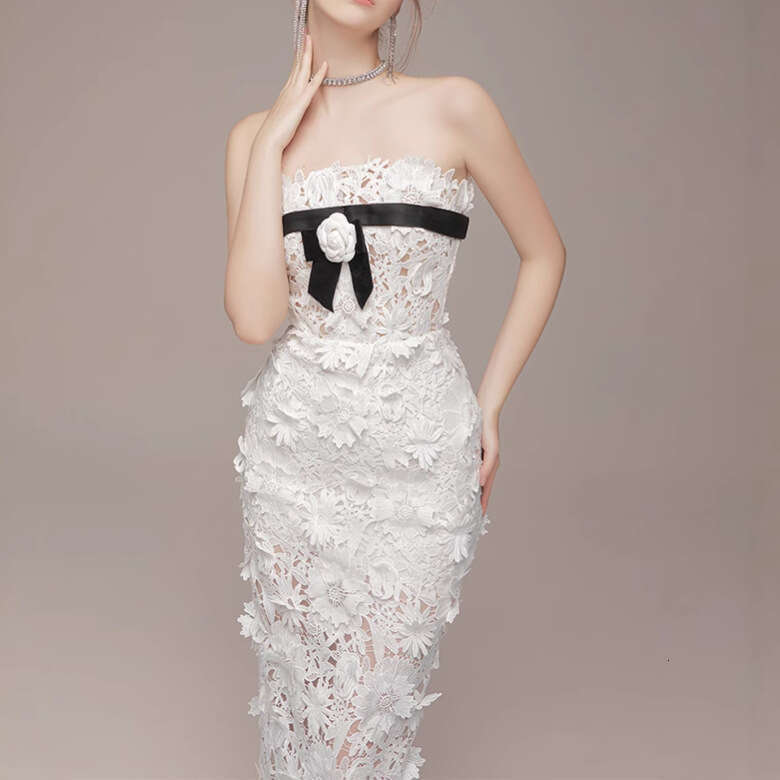 Women's Clothing 2026 Summer New Camellia Fresh Strapless Slim-Fit Dress 2059 Qipao Hanfu Silk