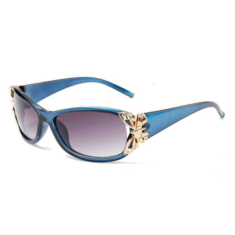 Trendy Butterfly Decoration Designer Sunglasses Luxury Brand Women's Accessories Fashion Personality Sunscreen Leopard Print Outdoor Sports Cycli