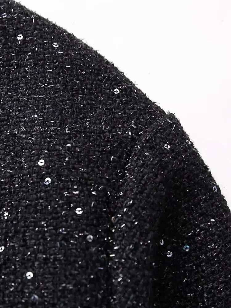 Women Shiny Sequin Jacket Y2k Gold Color Stand Collar Long Sleeve Short Coat Autumn Winter Ladies High StreetwearT260328