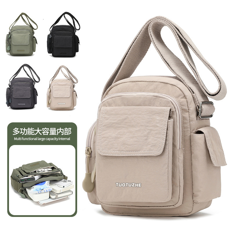 Casual Waterproof Multi-Pocket Commuter Backpack 2025 Summer New Portable Shoulder Crossbody Bag