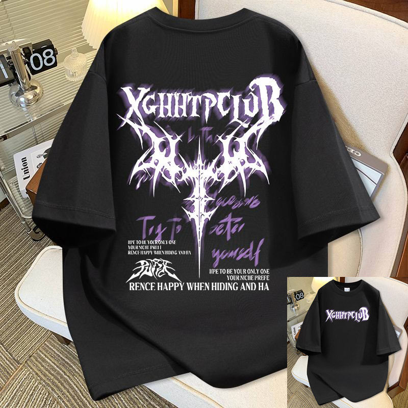 Printed Short-sleeved T-shirt Extra-large Size Men's Fashionable Hip-hop Loose Short Style Designer T-shirt Outdoor Sports Luxurious Fashion