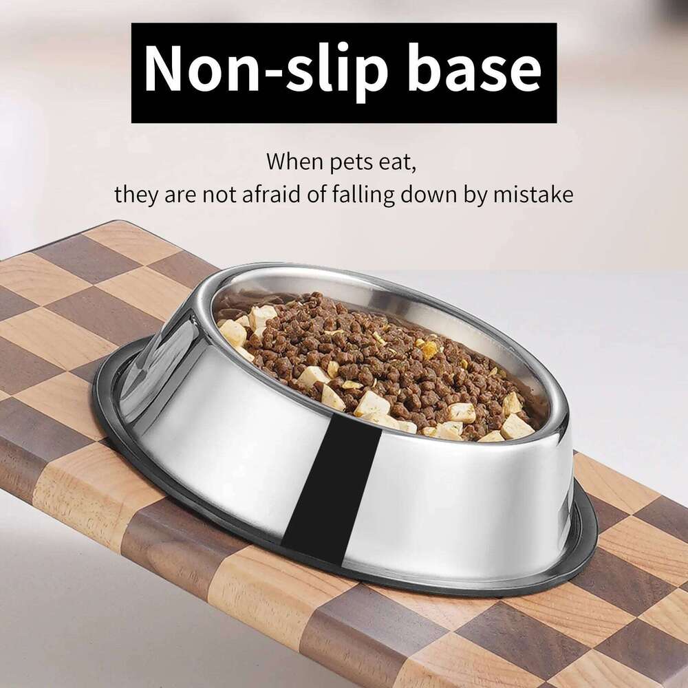 FGG Stainless Steel Storage Container Dog Food Water Bottle Pet Bowl Feeder Dish for Small Large Dogs Cats 26W0330