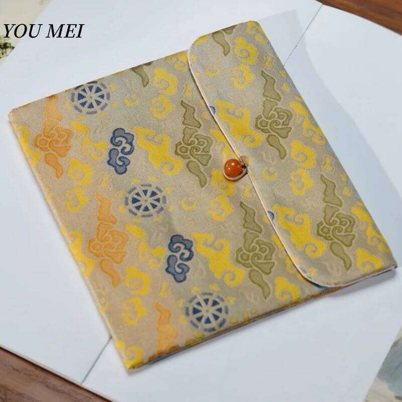 Chinese Embroidery Multiple Styles Embroidered Flowers Texture Sutra Storage Bag Luxury Text Scripture Bag Sutra Organizer Buddhist Religious Item Clu