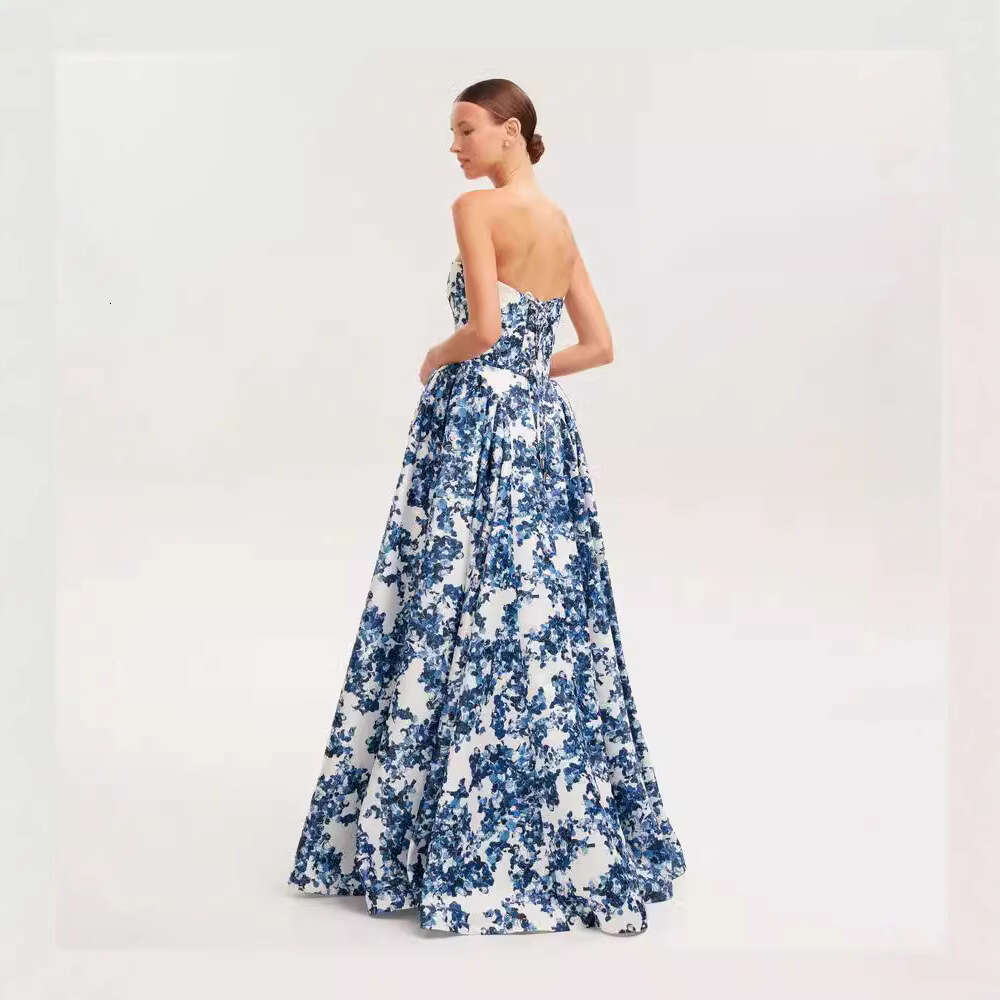2026 Spring/Summer New Designer Off Shoulder h28 European and American Women's Dress with Elegant Cutting, Long Evening Dress