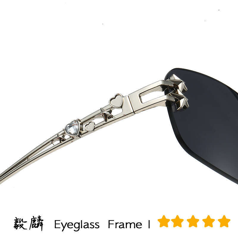 Fashion High-End Frameless Women's Star Rhinestone Hot Girl Style Y2k Millennium Sunglasses Bowknot Glasses