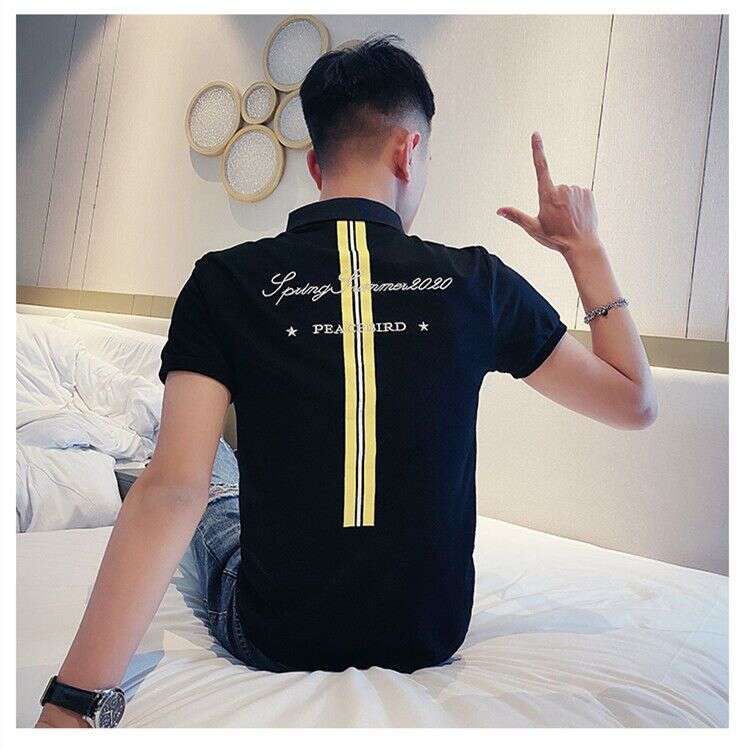 Trendy Men's Clothing Summer New Business Casual Polo With Stylish Personalized Embroidery And Print, Turn-Down Collar Short-Sleeve POLO Shirt