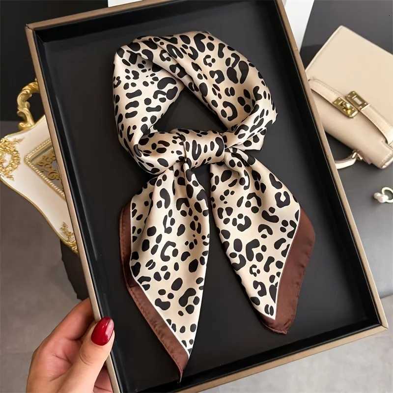 1Pcs Leopard Print Silk Like Scarf for WenSoft Smooth Fashion Neck ScarfOffDaily WearFem Decorative Hair/Bag X260328