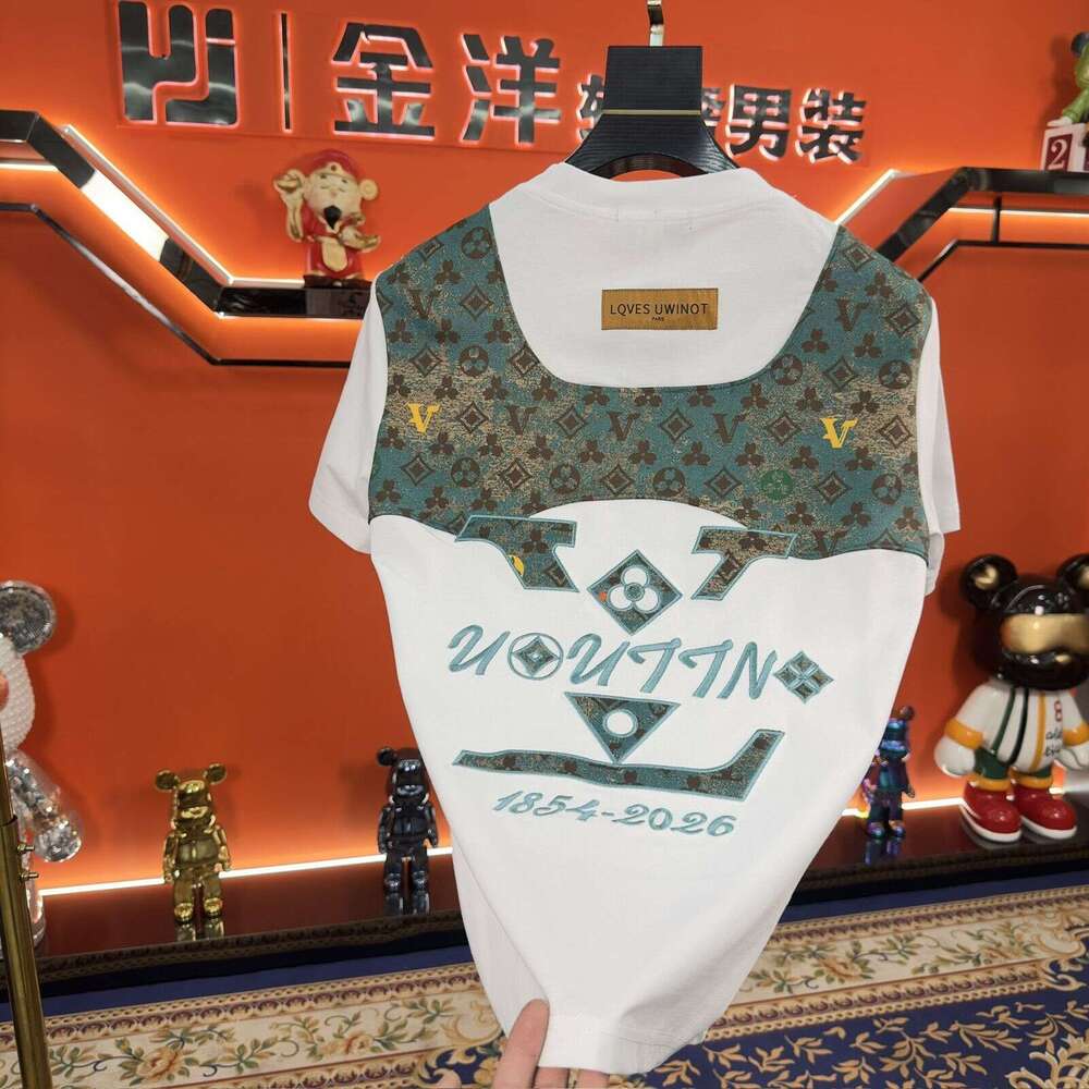 2026 New Luxury Short-Sleeve Men's Trendy Round-Neck Summer T-Shirt With Embroidery, Stylish Casual Top Asia Size