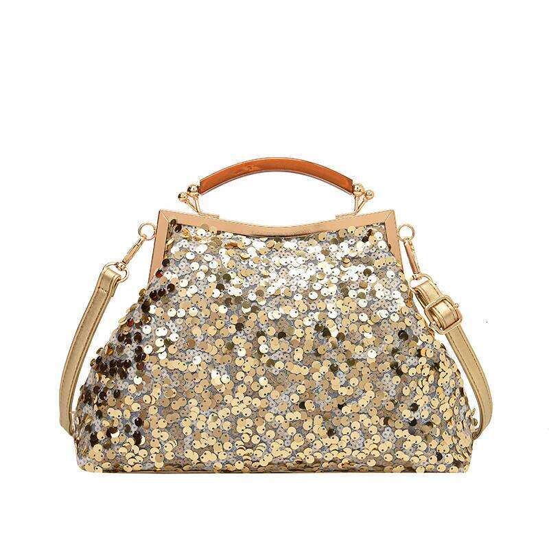Chinese Embroidery Elegant Sequin Wedding Clutch Bag For Women Luxury Glitter Evening Brand Shoulder Purse With Gold Chain Stylish Party Handbag Clutc