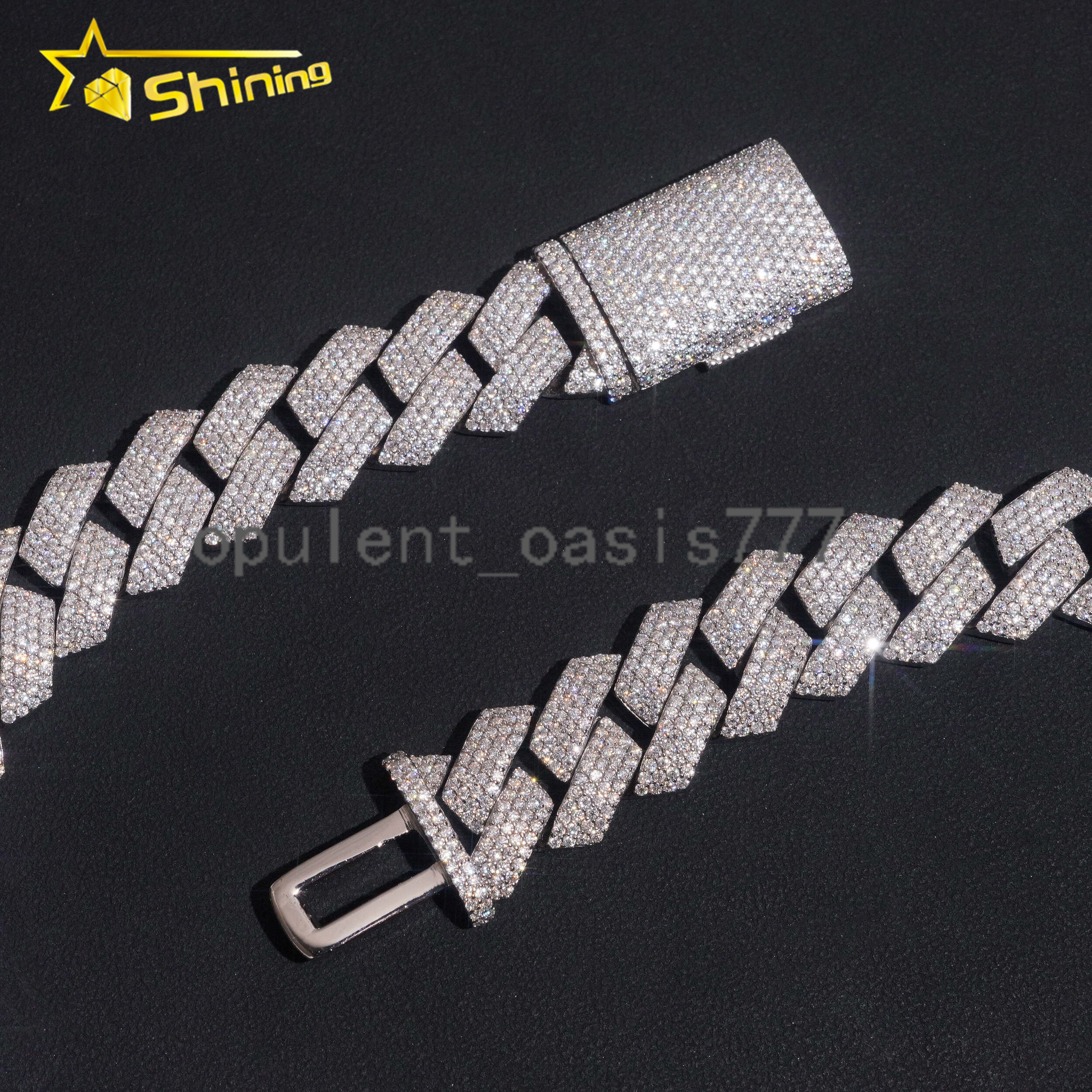 Hip Hop Jewelry 18mm 4 Rows Chain 925 Sterling Silver GRA Certificate Iced Out Necklace Moissanite Cuban Link Chain