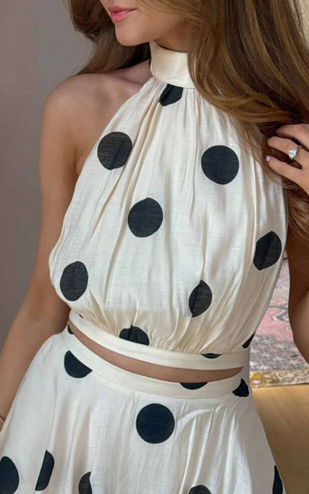 Women's Designer Two Piece Polka Dot Skirt Two Piece Spring Outing Outfits 2026 Spring Outfits