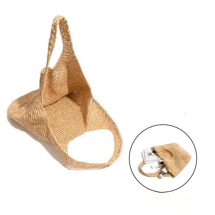 TB BHULAMTE Luxury Brand Fashion Bag Cross-border High-end Straw Bag New Handmade Woven Bag Large Capacity Tote Bag Single Shoulder Vacation Beach Bag