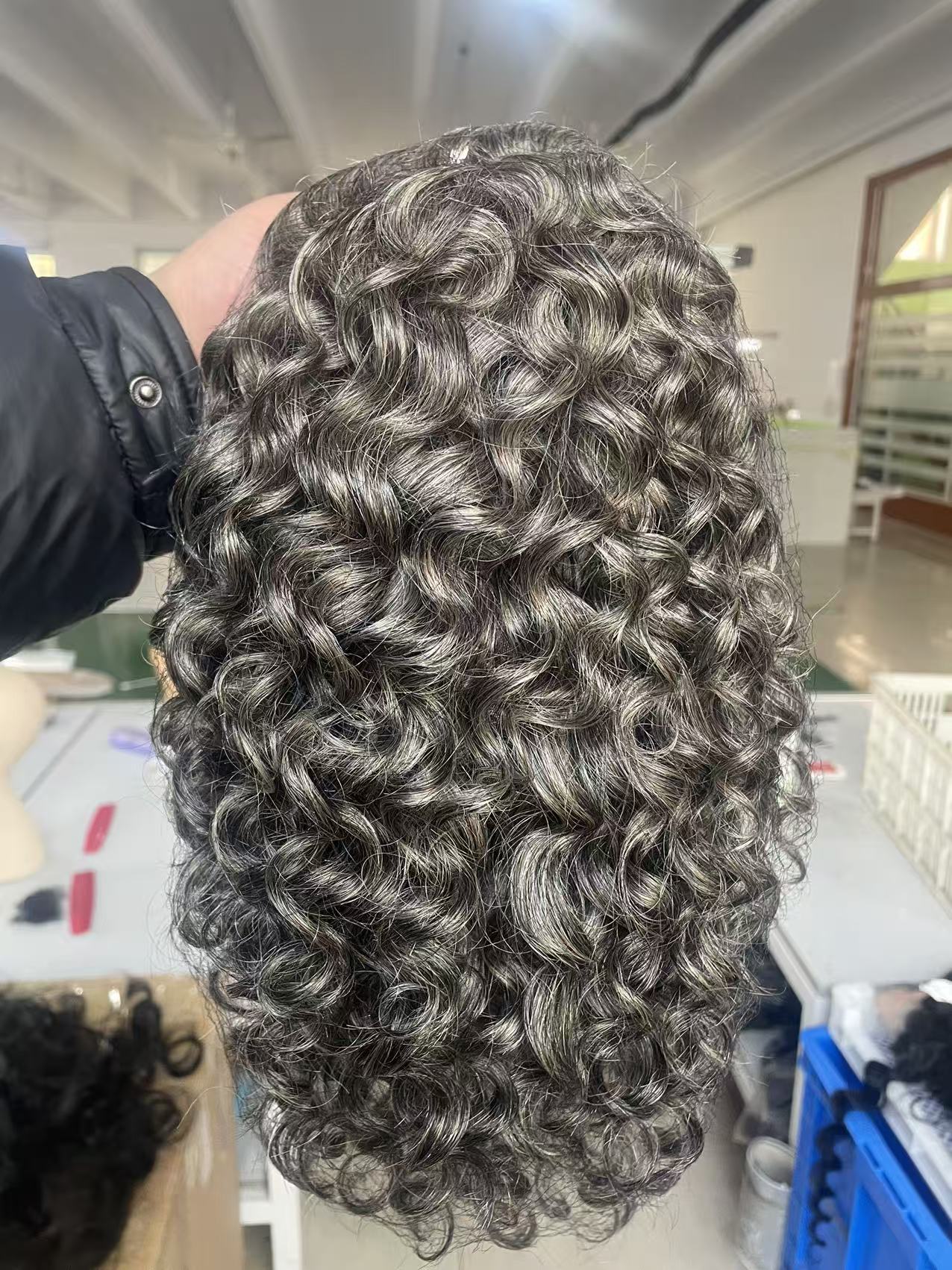 Deep curly Grey salt and pepper silver wig 100% Human Hair Wigs transparent hd Brazilian remy Short Bob 4x4 Lace Front closure For Women Black Pre Plu
