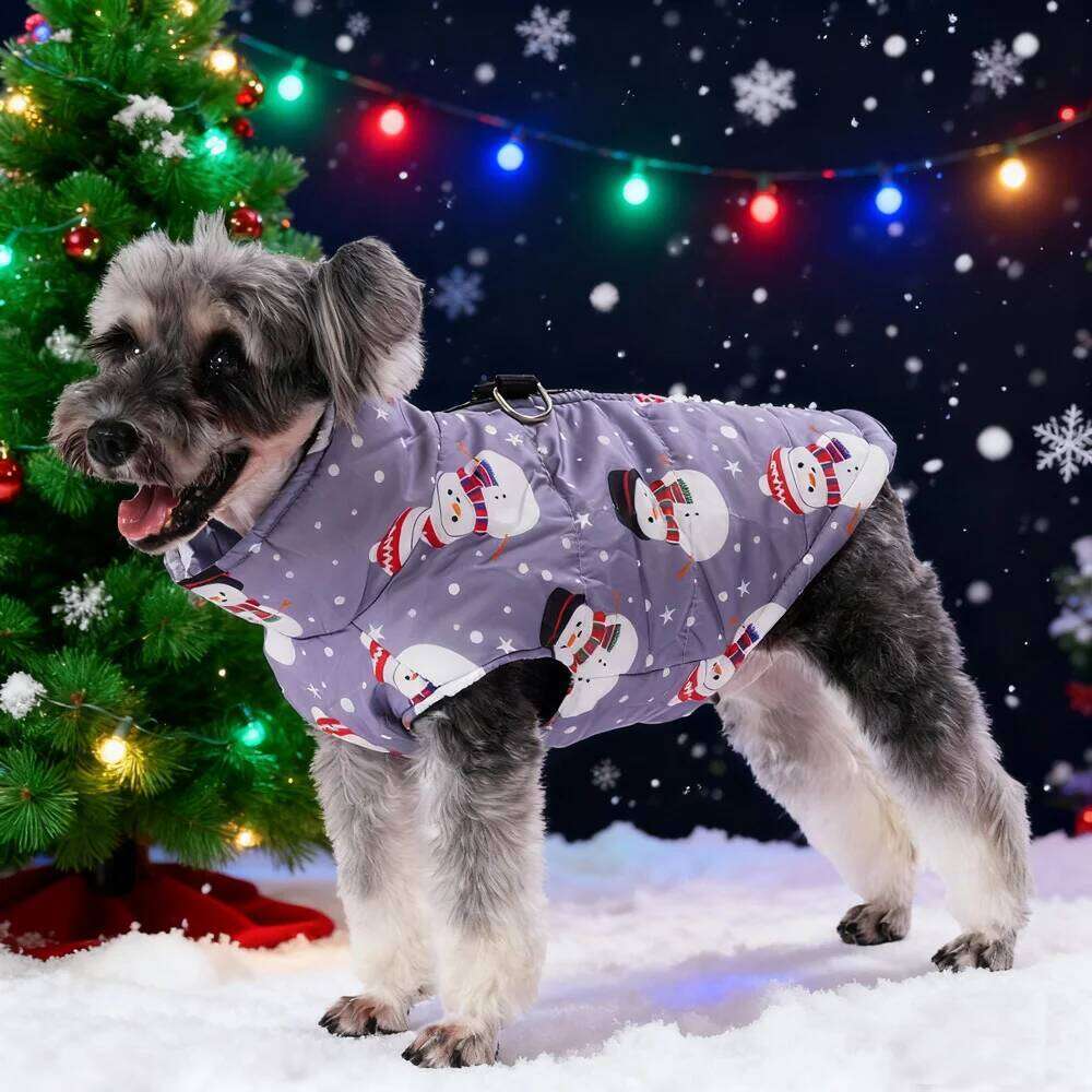 Winter Dog Clothes Christmas New Year Jacket For Small Medium Dogs Cats Party Cute Cat Coat Vest French Bulldog Pug Pet Clothing