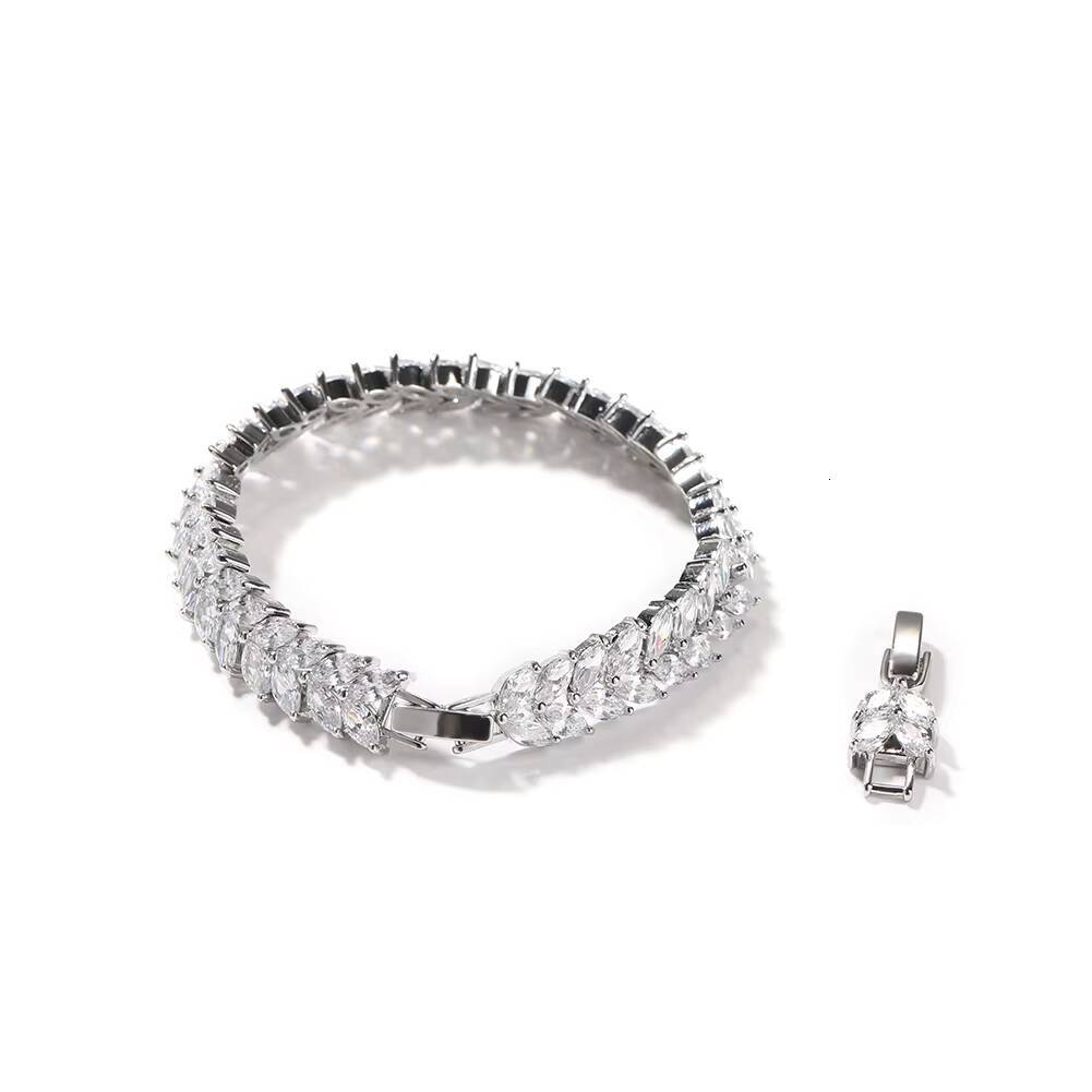 High Quality Hot Selling CZ Mirco Pave Wheat Charm Tennis Chain Women Bracelet Jewelry