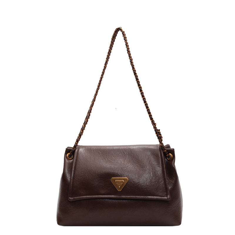 Vintage Large Capacity Shoulder for Women New Chain Underarm Soft Leather Texture Commuter Handbag Crossbody Bag