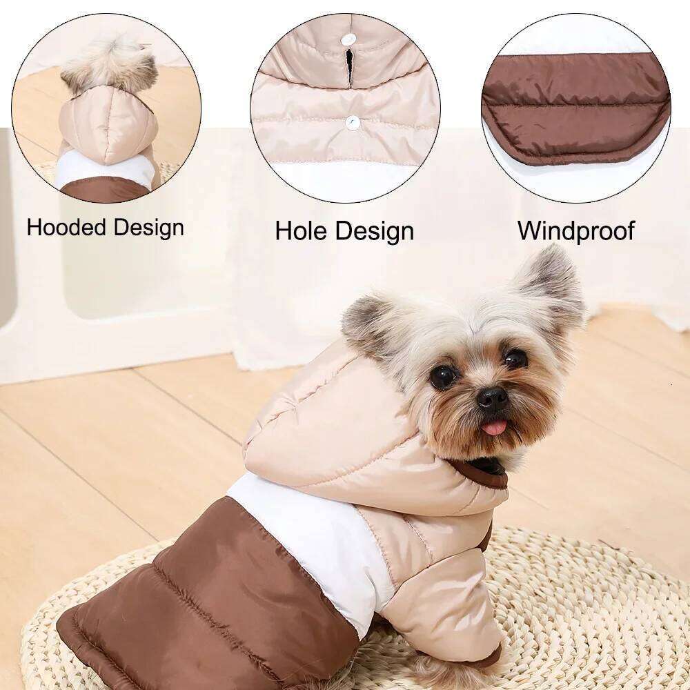 Autumn Clothes Winter Pet Dog Coat With Hooded For Small Medium Dogs Cats Windproof Puppy Solid Overalls Yorkshire Bulldog