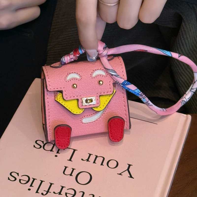 Handmade Mini PU Leather Handbag Decoration Pendant Headphone Case For Airpods 4 Pro2 3 2and1 Mini Wallet with lanyard Z260330