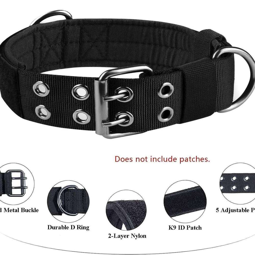 Outdoor Tactical Set Leash Metal Buckle Breathability Nylon Adjustable Dog Collar for Training Neck Pet Products