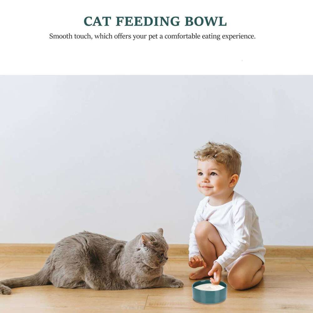 1Pcs Ceramic Dog Green Puppy Feeding Bowl Water Container for Cats Soup Noodle Dish Easy Clean Heat Resistant Stackable 26W0330