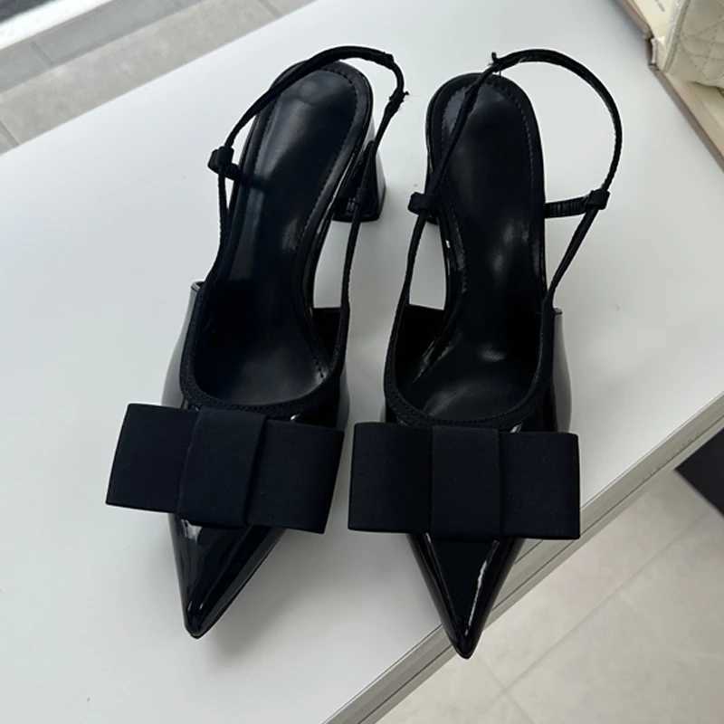 Eilyken Street Style Pointed Toe Butterfly-knot Mule Women Pumps Fashion Square High Heels Banquet Ladies Shoes Z260330