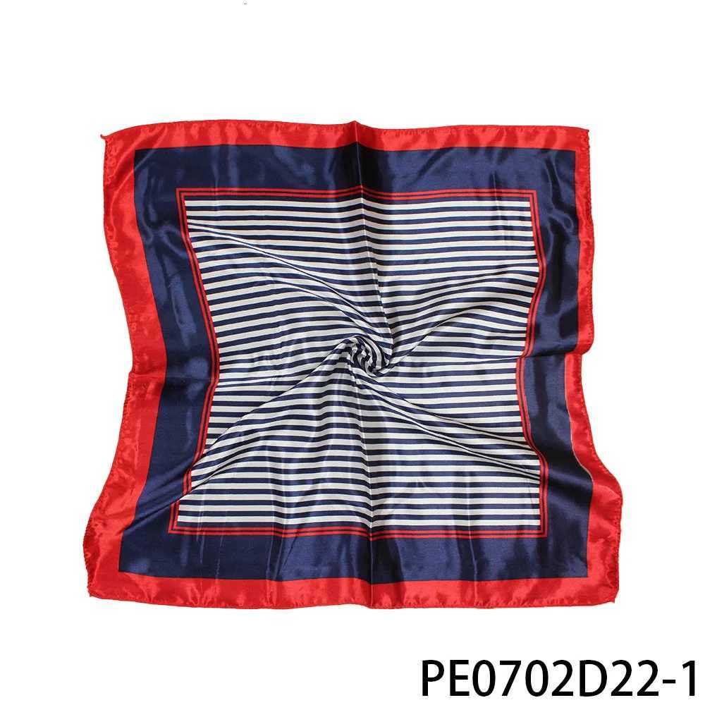 PESENAR Air Hostess Silk Scarf Navy White Striped with Red Borders - Stylish Accessory for Cabin Crew Uniforms Z260330