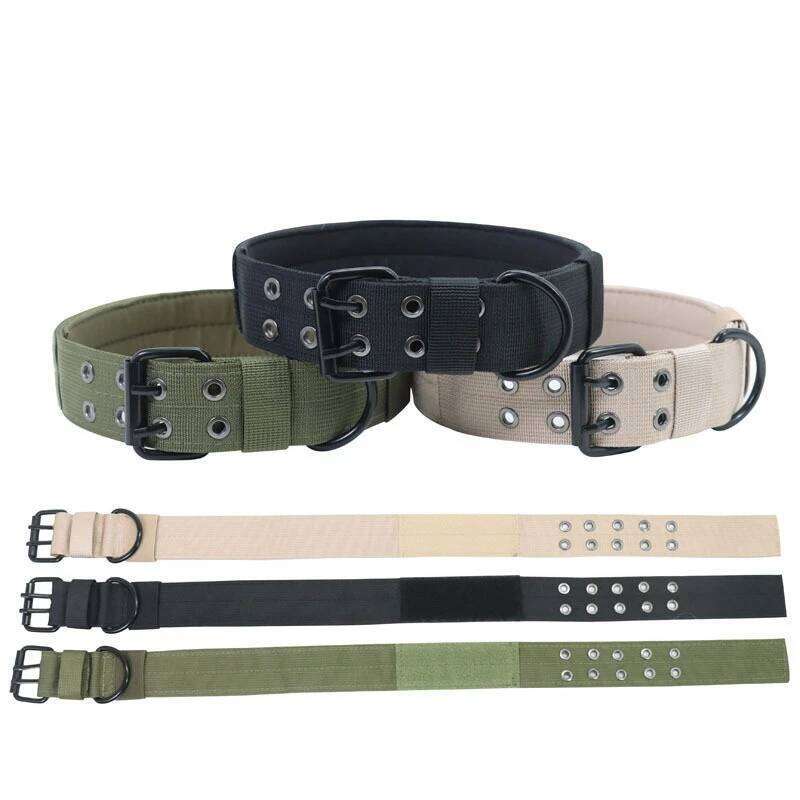 Outdoor Tactical Set Leash Metal Buckle Breathability Nylon Adjustable Dog Collar for Training Neck Pet Products