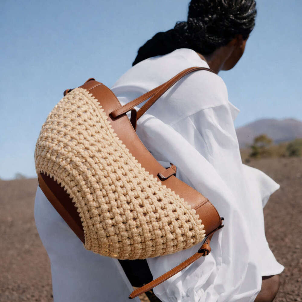 Unique Design Casual Straw Tote Bag For Women New Patchwork Woven Summer Beach Bag Shoulder Handbag