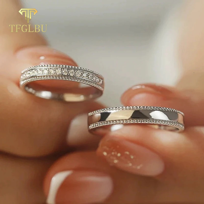 TFGLBU Full Ring for Women Couple Set Lab Diamond Rings Real 925 Sterling Silver Certified Band Wholesale Jewelry 260324