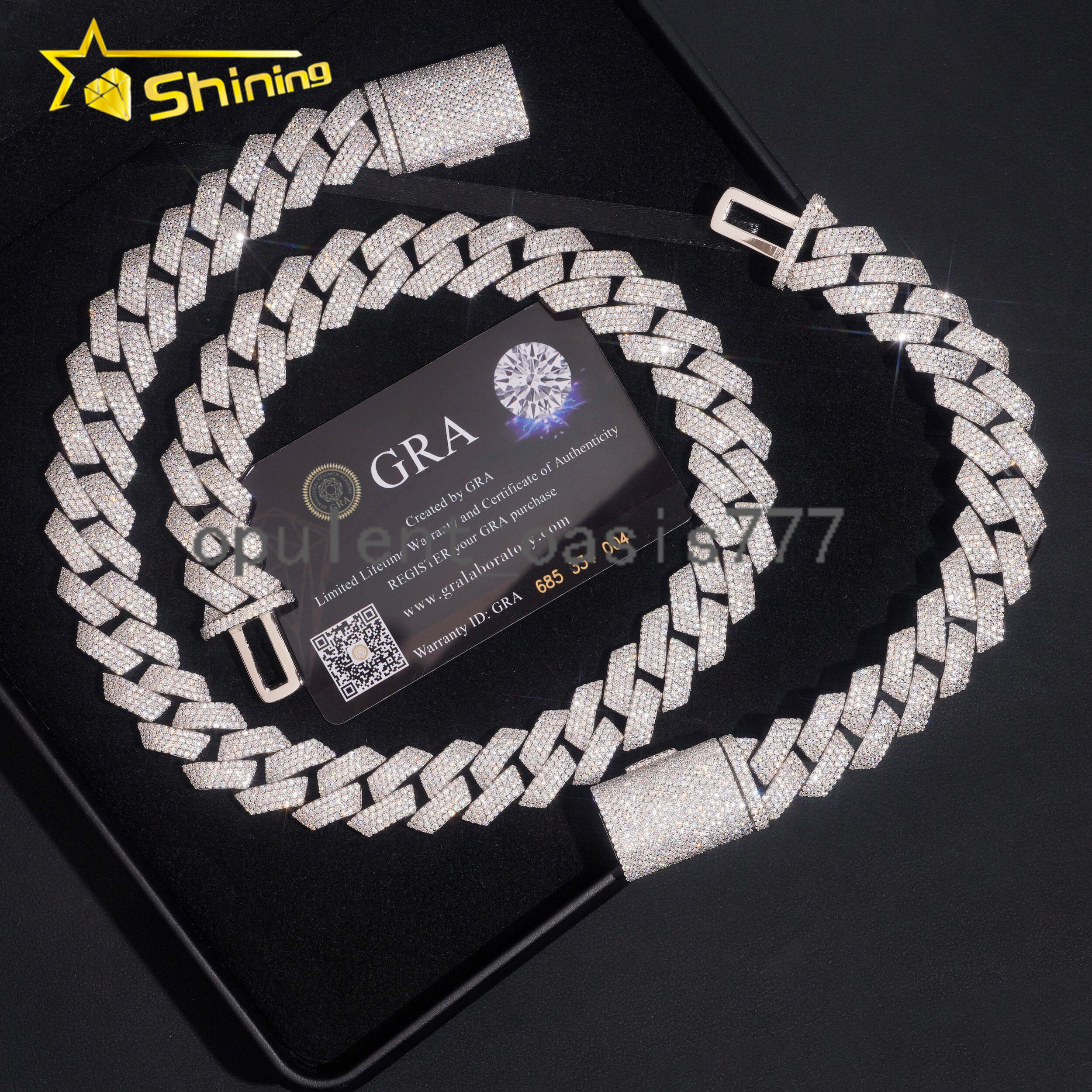 Hip Hop Jewelry 18mm 4 Rows Chain 925 Sterling Silver GRA Certificate Iced Out Necklace Moissanite Cuban Link Chain